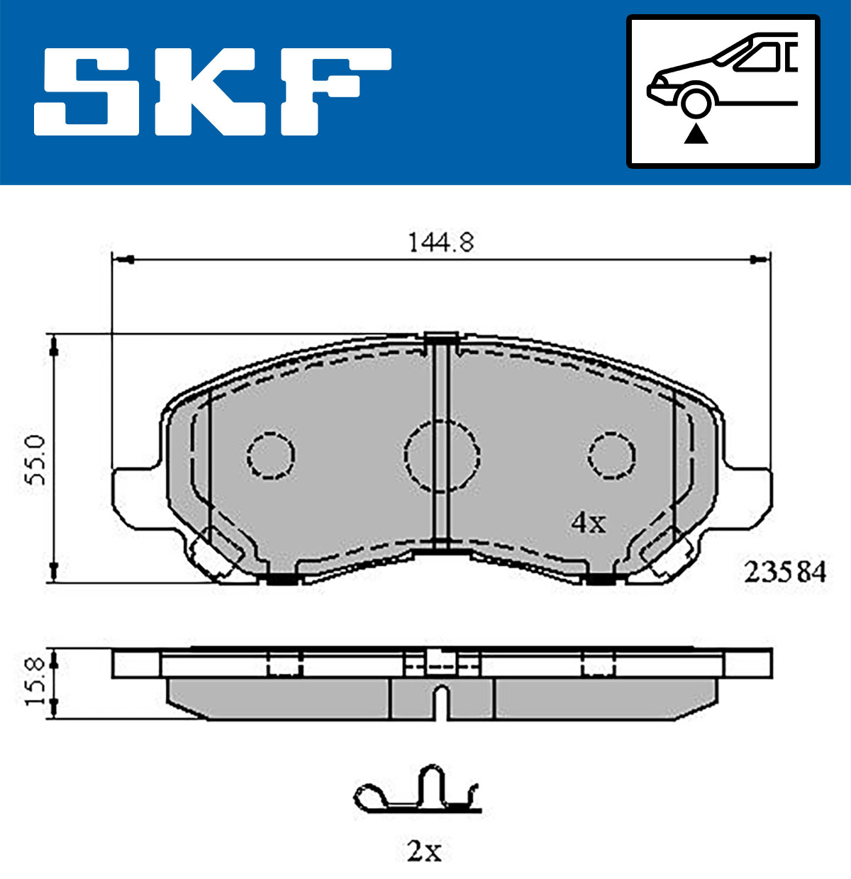 Set placute frana,frana disc VKBP 80169 A SKF